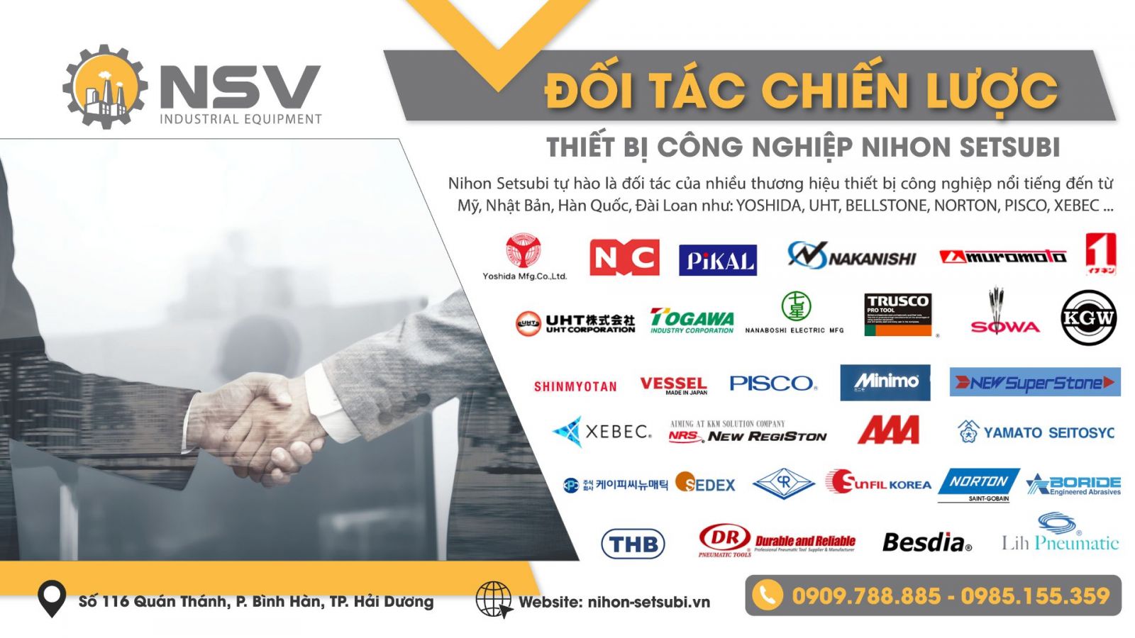 Nihon Setsubi phân phối đa dạng các dòng sản phẩm từ các thương hiệu hàng đầu